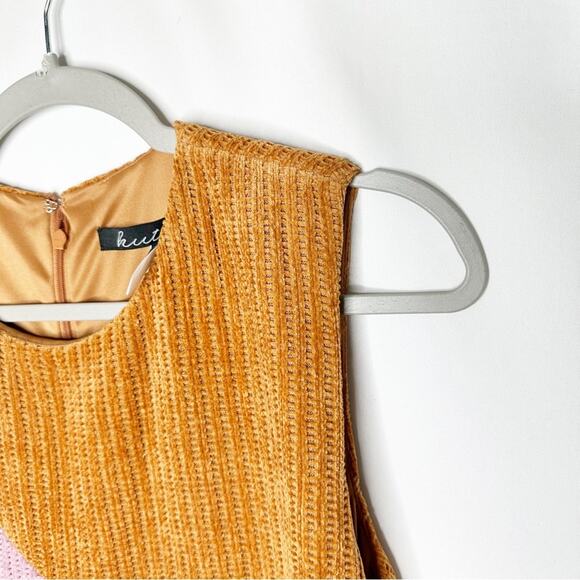 HUTCH Jordy Dress Copper Colorblock Chenille Knit Dress NWT in XL - Picture 5 of 8